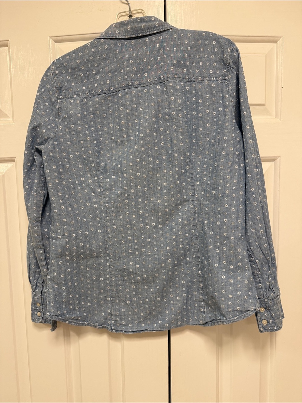 J. Crew Blue Floral-Print Chambray Button-Down Shirt - Picture 3 of 6